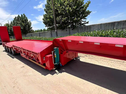 Χαμηλό κρεβάτι ημιτροχόσπιτα 40ft επίπεδα κατάστρωμα κοντέινερ τροχόσπιτο επίπεδα τροχόσπιτο τροχόσπιτο 1820mm