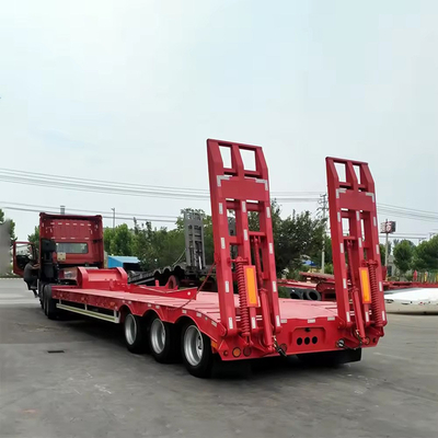 1 έτος εξυπηρέτηση μετά την πώληση 3 άξονες 50t Lowbed Lowboy Low Flatbed Loader Drop Deck Trailer