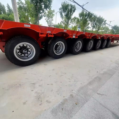 Τρεις γραμμές έξι άξονες 40 60ton Long Gooseneck Lowbed Trailer με 1820mm Tread Iron
