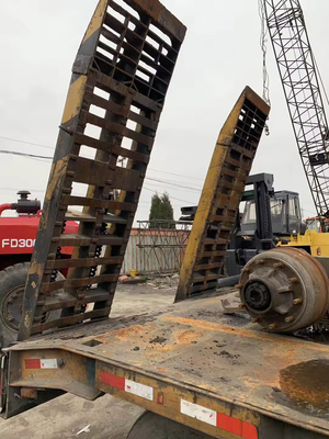 Τρεις γραμμές έξι άξονες 40 60ton Long Gooseneck Lowbed Trailer με 1820mm Tread Iron