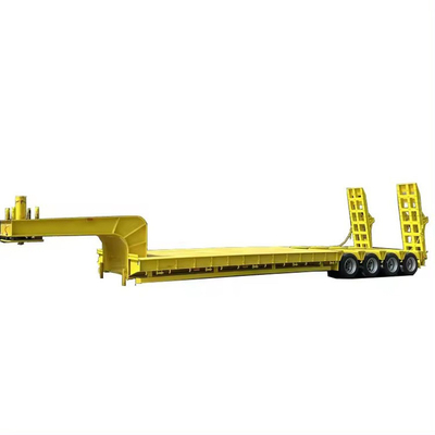 Τρεις γραμμές έξι άξονες 40 60ton Long Gooseneck Lowbed Trailer με 1820mm Tread Iron