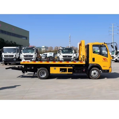 Πρωταρχικός πελάτης 3 τόνων Dongfeng Flatbed Rotator Tow Truck Wrecker με 4 τόνους υδραυλικό κουμπί