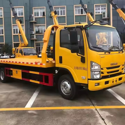 Qing Ling 4*2 Low Angle Full Land Flatbed Tow Truck Wrecker για τεχνική υποστήριξη σε απευθείας σύνδεση