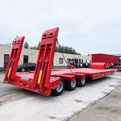 13500X3000X1550 mm Σιδηρούνιος ημιπρόσφυγας χαμηλής επιφάνειας για τη μεταφορά μηχανημάτων 13m επιφανειακός πρόσφυγας