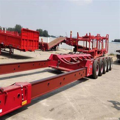 4 άξονες Lowboy Lowbed Semi Trailer για μεταφορά εκσκαφικών μηχανών 60 70 80 τόνων