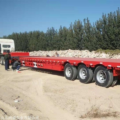 Σιδηρουργικό ελαφρύ τροχόσπιτο 20FT 40FT 3/4/5 άξονες χαμηλού επιπέδου ημιτροχόσπιτο για μεταφορά εμπορευματοκιβωτίων