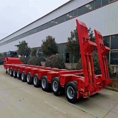 Τύπος MacPherson Ανάρτηση 40-80ton 4 άξονα τηλεσκοπικό εκταγμένο χαμηλό κρεβάτι ημικυριό