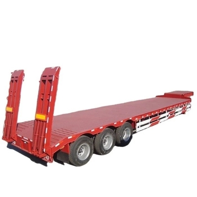 1820mm Lowboy Low Flat Bed Truck Trailer για τη μεταφορά υπερμεγέθους φορτίου
