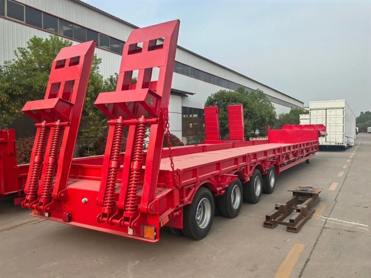 1820mm Lowboy Low Flat Bed Truck Trailer για τη μεταφορά υπερμεγέθους φορτίου