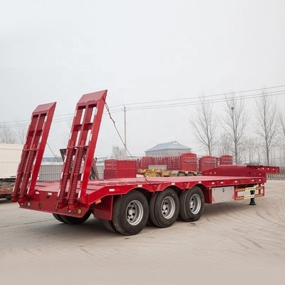1820mm Lowboy Low Flat Bed Truck Trailer για τη μεταφορά υπερμεγέθους φορτίου