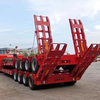 1820mm Lowboy Low Flat Bed Truck Trailer για τη μεταφορά υπερμεγέθους φορτίου