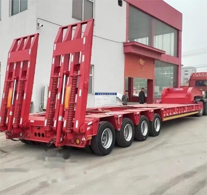 Shang Dong Heavy Machinery Low Flat Trailer κατασκευασμένο με μηχανική ανάρτηση σε