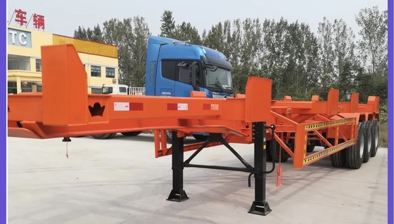 Σύστημα πέδησης διπλής γραμμής EHL9400TJZ40 3 άξονες 40 FT Flatbed Skeleton Semi Truck Trailer