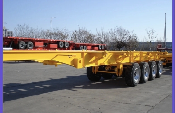 Σύστημα πέδησης διπλής γραμμής EHL9400TJZ40 3 άξονες 40 FT Flatbed Skeleton Semi Truck Trailer
