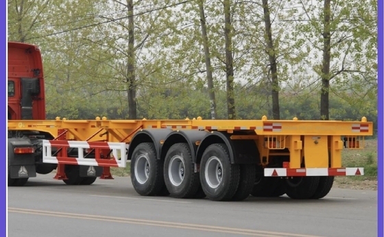 Σύστημα πέδησης διπλής γραμμής EHL9400TJZ40 3 άξονες 40 FT Flatbed Skeleton Semi Truck Trailer