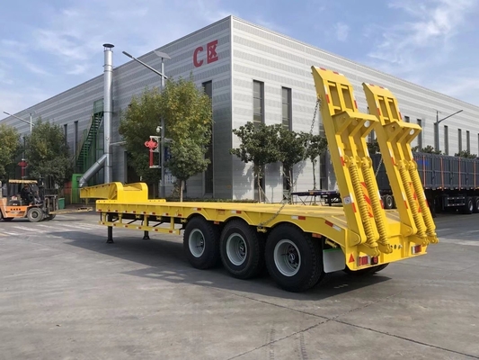 Shang Dong Heavy Machinery Low Flat Trailer κατασκευασμένο με μηχανική ανάρτηση σε