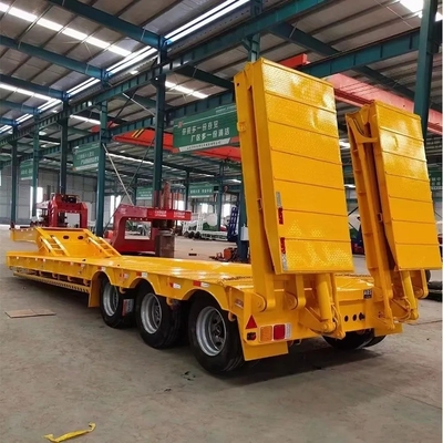 3άξονα 80ton Heavy Duty Gooseneck Hydraulic Ramp Low Loader/Lowbed/Lowboy Low Bed Trailer Truck Semi-trailers για μεταφορά εξορυκτών
