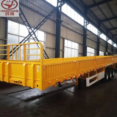 Προσαρμογή 3 άξονα Flatbed ρυμουλκούμενο με μακρύ πλευρικό τοίχωμα / πλευρικό τοίχωμα φορτίου ημι-ρυμουλκούμενο
