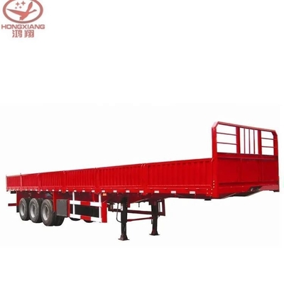 Προσαρμογή 3 άξονα Flatbed ρυμουλκούμενο με μακρύ πλευρικό τοίχωμα / πλευρικό τοίχωμα φορτίου ημι-ρυμουλκούμενο