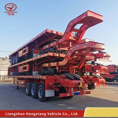 20FT 40FT Gooseneck Skeleton Drawbar Tri Axle Flatbed Truck Container Chassis Semi-Trailer Οδηγός οχήματος