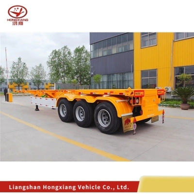 3 άξονες 4 άξονες Semi Skeleton Trailer Flatbed Trailer με πέλμα 1820mm και χρώμα