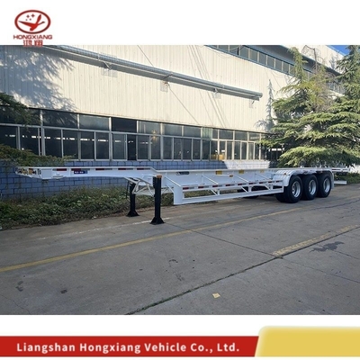 3 άξονες 4 άξονες Semi Skeleton Trailer Flatbed Trailer με πέλμα 1820mm και χρώμα