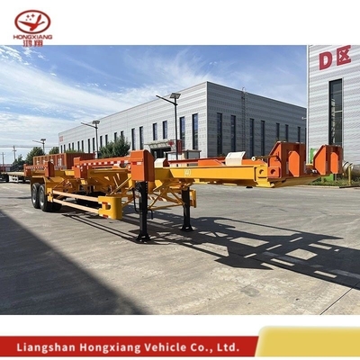 3 άξονες 4 άξονες Semi Skeleton Trailer Flatbed Trailer με πέλμα 1820mm και χρώμα