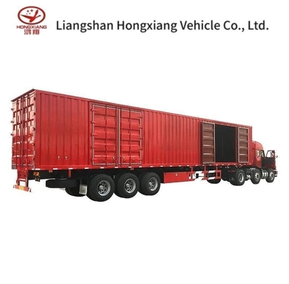 Αναστολή αέρα Αναστολή 3 άξονες Flying Wing Van Box Semi-trailer με πλάγια ανοιχτή πόρτα