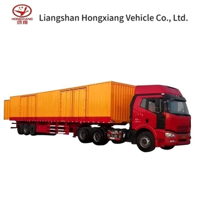 Αναστολή αέρα Αναστολή 3 άξονες Flying Wing Van Box Semi-trailer με πλάγια ανοιχτή πόρτα