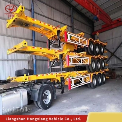 Προσαρμογή 40FT Flatbed Skeleton Semi Trailer για μεταφορά εμπορευματοκιβωτίων