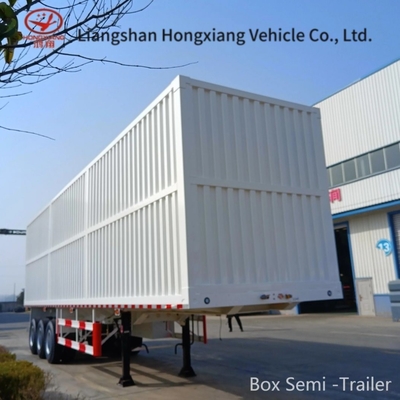 Μεσαίου μεγέθους χάλυβα 3 άξονες 12 τροχών Van Box Semi-trailer για μεταφορά φορτίου Box Trailer