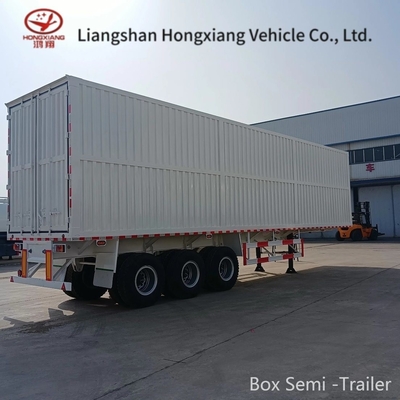 Μεσαίου μεγέθους χάλυβα 3 άξονες 12 τροχών Van Box Semi-trailer για μεταφορά φορτίου Box Trailer