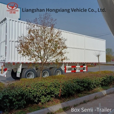 Μεσαίου μεγέθους χάλυβα 3 άξονες 12 τροχών Van Box Semi-trailer για μεταφορά φορτίου Box Trailer
