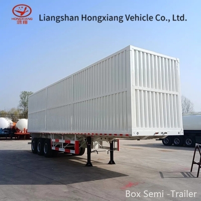 Μεσαίου μεγέθους χάλυβα 3 άξονες 12 τροχών Van Box Semi-trailer για μεταφορά φορτίου Box Trailer