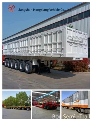 Μεσαίου μεγέθους χάλυβα 3 άξονες 12 τροχών Van Box Semi-trailer για μεταφορά φορτίου Box Trailer