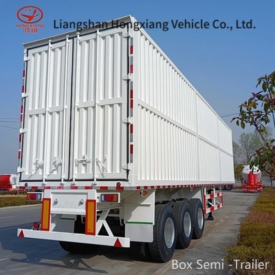 Μεσαίου μεγέθους χάλυβα 3 άξονες 12 τροχών Van Box Semi-trailer για μεταφορά φορτίου Box Trailer