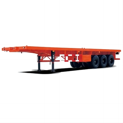 3 άξονα Flatbed Trailer για 20 πόδια 40 πόδια κοντέινερ Semi Trailer και προσαρμογή