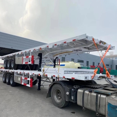 3 άξονα Flatbed Trailer για 20 πόδια 40 πόδια κοντέινερ Semi Trailer και προσαρμογή