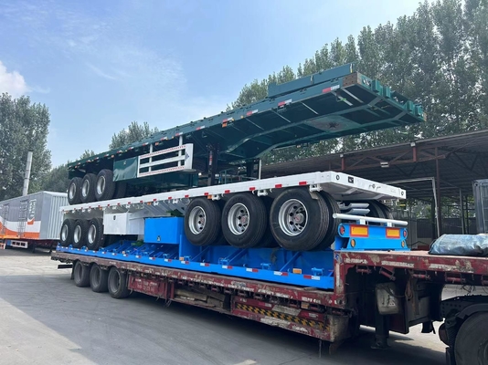 3 άξονα Flatbed Trailer για 20 πόδια 40 πόδια κοντέινερ Semi Trailer και προσαρμογή