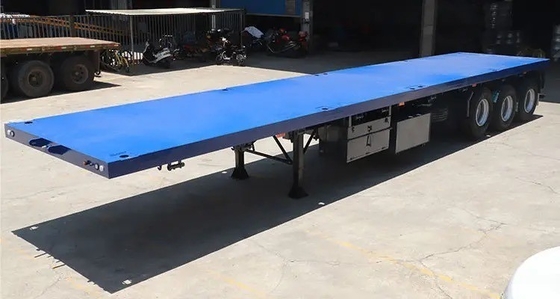 3 άξονα Flatbed Trailer για 20 πόδια 40 πόδια κοντέινερ Semi Trailer και προσαρμογή