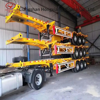 40FT Tri-Axle Container Skeleton Semitrailer Προσαρμογή για τη μεταφορά εμπορευματοκιβωτίων