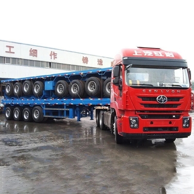 3 άξονας 20 FT 40 FT Marine Container Flatbed Trailer Semi-Trailer με προσαρμογή