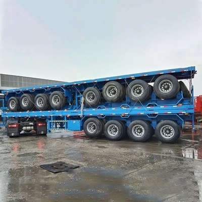3 άξονας 20 FT 40 FT Marine Container Flatbed Trailer Semi-Trailer με προσαρμογή