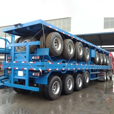 3 άξονας 20 FT 40 FT Marine Container Flatbed Trailer Semi-Trailer με προσαρμογή