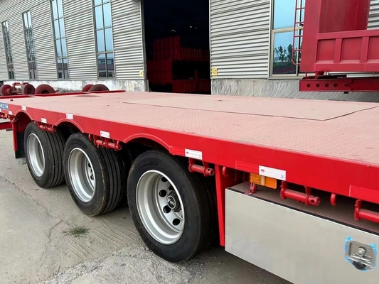 Υδραυλικό τηλεσκοπικό 3-άξονα 40t 50t 60t χαμηλό επίπεδο ρυμουλκούμενο για τη μεταφορά βαρέων φορτίων