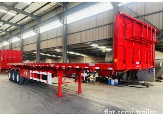 Συστήματα ανάρτησης τύπου Cross Arm 3 άξονες 40FT κοντέινερ Flat bed Truck Semi-trailer