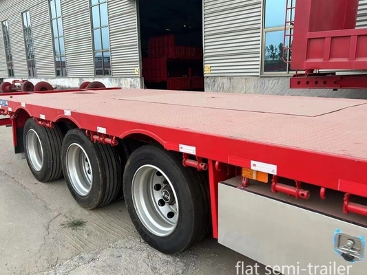 Συστήματα ανάρτησης τύπου Cross Arm 3 άξονες 40FT κοντέινερ Flat bed Truck Semi-trailer