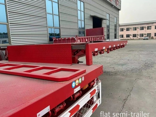 Συστήματα ανάρτησης τύπου Cross Arm 3 άξονες 40FT κοντέινερ Flat bed Truck Semi-trailer
