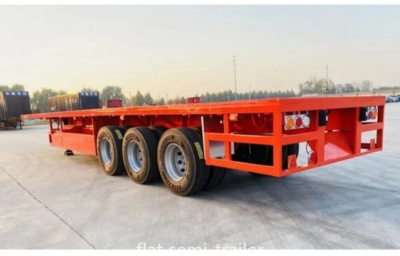 Προσαρμόστε 40 τόνων50 τόνων Flat Bed Trailer για αυτοκίνητο με σύστημα ανάρτησης τύπου Cross Arm