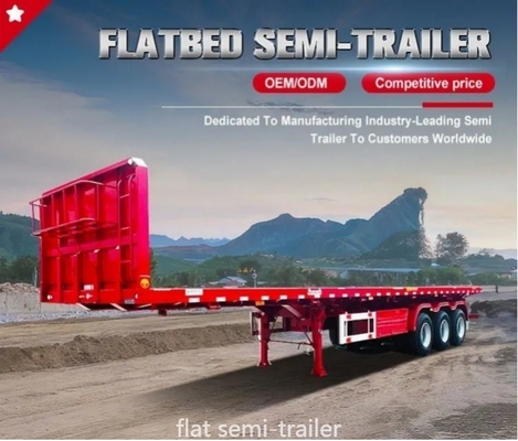 Προσαρμόστε 40 τόνων50 τόνων Flat Bed Trailer για αυτοκίνητο με σύστημα ανάρτησης τύπου Cross Arm